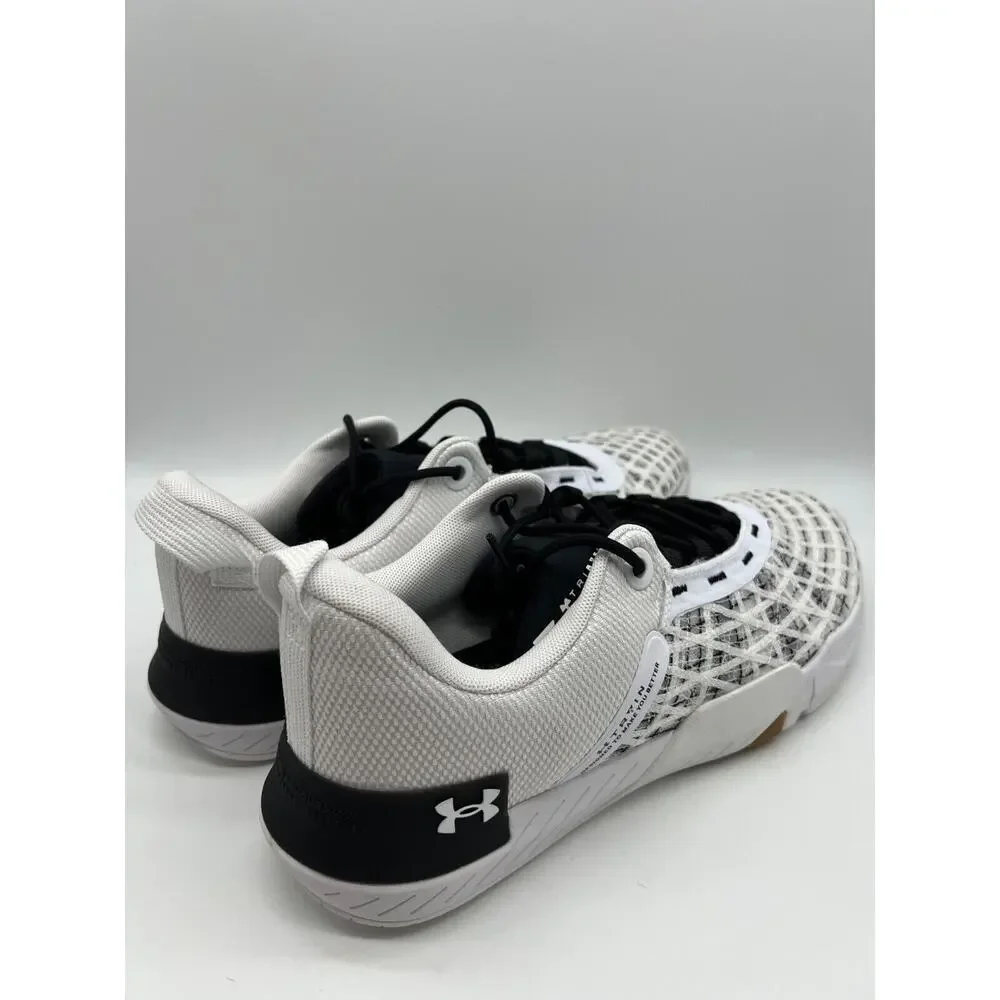 Under Armour TriBase Reign 5 Training Shoes White Black Size 12 NEW